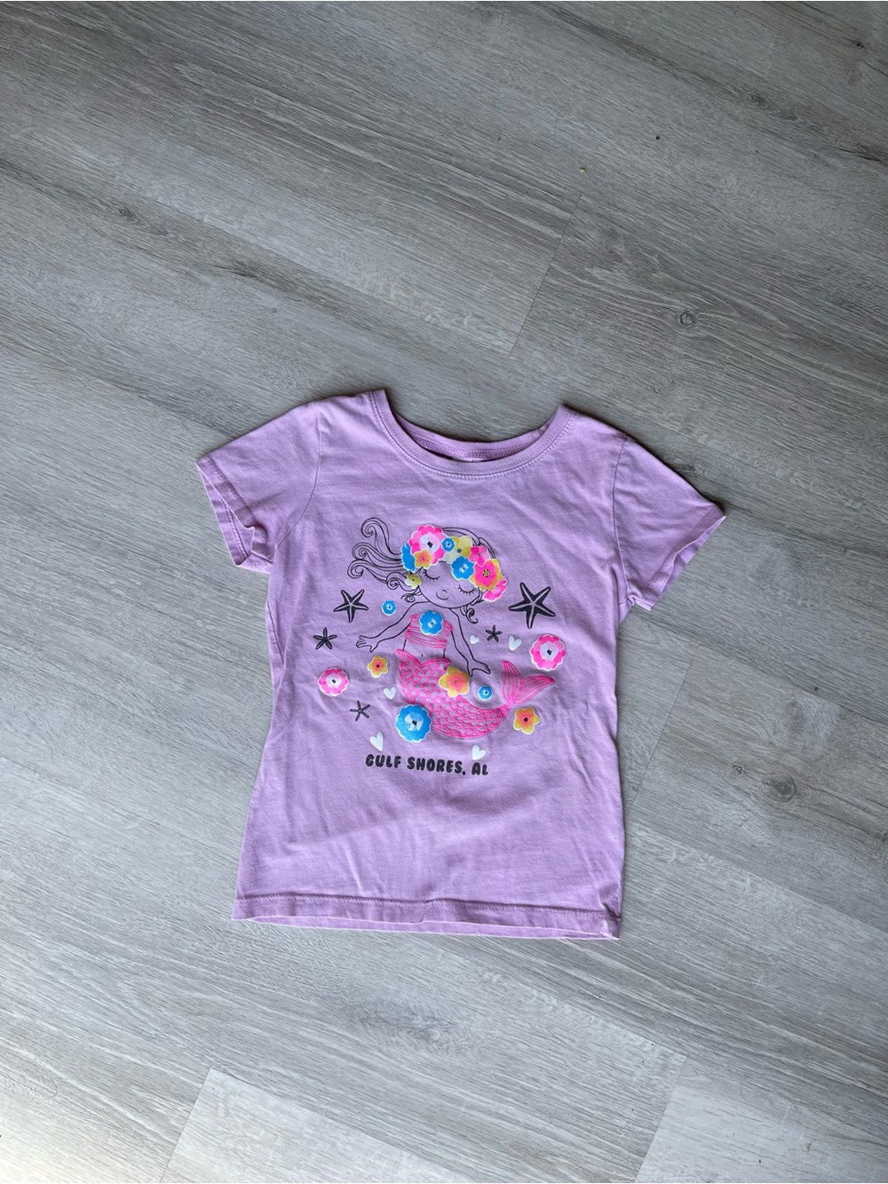 Next Level Apparel Lavender Mermaid Floral Graphic Tee